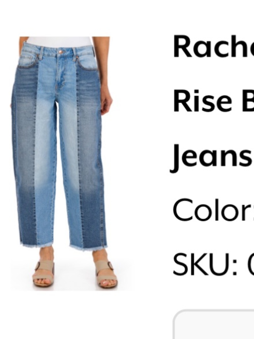 NWT RACHEL Rachel Roy High-Rise Barrel Leg Fray Hem Jeans - Trenqua Blue Size 2